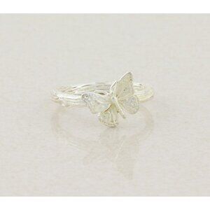 Sterling Silver Textured Butterfly Ring Size 8 1/4